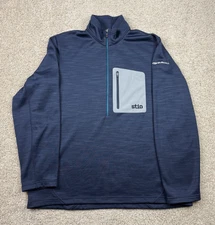 Stio Pullover Mens XL Blue Gannett Peak Karuishi Fleece Half Zip Outdoor Hiking