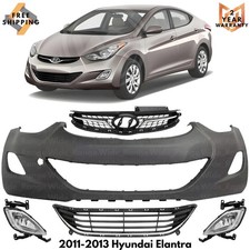Front Bumper Cover Paintable Grille Assembly Kit For 2011-2013 Hyundai Elantra Front Bumper Cover Paintable Grille Assembly Kit For 2011-2013 Hyundai Elantra