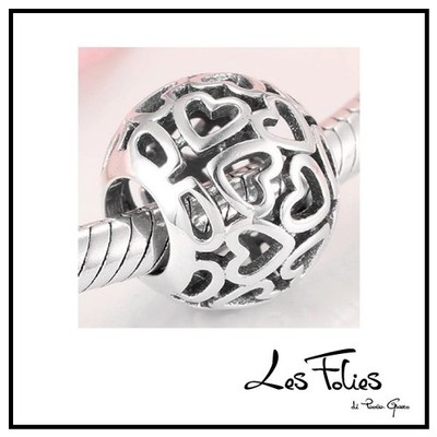 Charm Herzkugel Anhänger 925 Silber - Les Folies