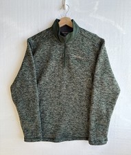 Eddie Bauer Men  s Quarter Zip Front Pocket Fleece Pullover Size Medium Green