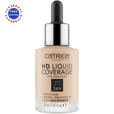Catrice HD Liquid Coverage Foundation 010 Light Beige Waterproof Wear Matte