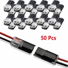 50 pcs Double-Wire Plug-in Connector Led Light Strip Fast Connectors with 2Pin