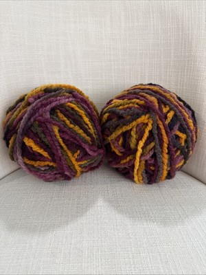 2 - purple green gold art yarn handspun hand dyed textured weaving thick thin