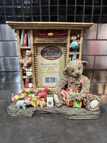 GANZ Cottage Collectibles PICTURE FRAME "Maxwell -A,B,C’s" Teddy Bear 2x3” 1996 - Picture 1 of 10