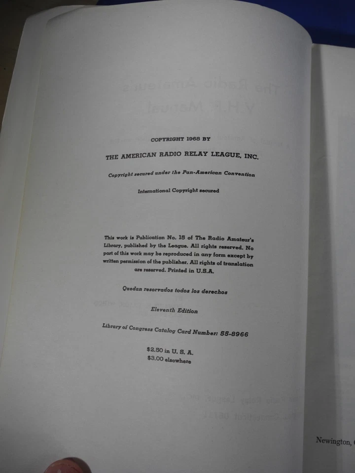 The Radio Amateur's VHF Manual 1968 American Radio Relay League  Book - Image 3 of 4