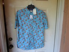 Retrofit Hawaiian Skull Shirt Men's Button Up Goth Halloween Size M New with tag