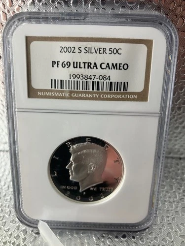 KENNEDY HALF DOLLAR SILVER 2002-S NGC PF 69 ULTRA CAMEO