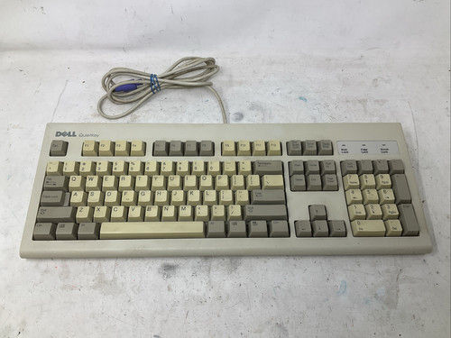 Vintage Dell Wired Quietkey PS/2 Keyboard Model RT7D5JTW Long Cord Read - Picture 1 of 13