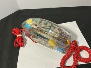 VINTAGE Radio Shack SEE THROUGH CLEAR PUSH BUTTON DESK PHONE UNTESTED