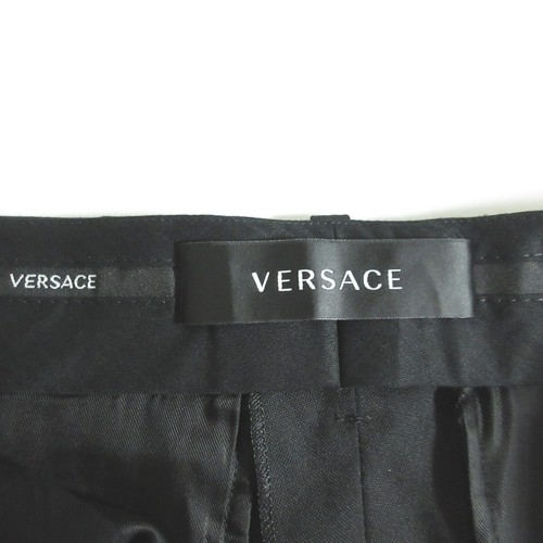 VERSACE Stretch Slacks Slim Tapered Pants Size 40 Black Women USED - Picture 5 of 7