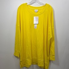 LulaRoe Hannah bright yellow sweatshirt size 2 XL. NWT.