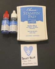 Stampin Up Ballet Blue Classic Linen Ink Pad, Full Ink Refill Almost Empty