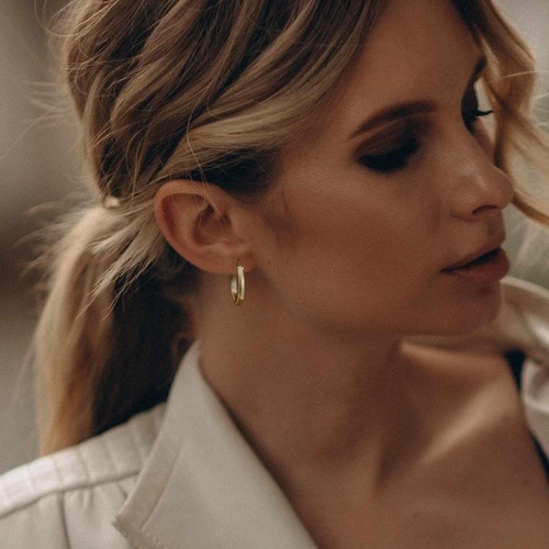 Elegant 14K Lightweight Gold Hoop Earrings for Women - Gift-Ready Box Included - Picture 8 of 8