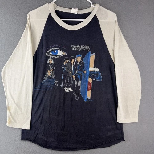 Cheap Trick Concert T-Shirt Large Fits SMALL Raglan Jers 1980s vintage concert t-shirt, vintage, size L, single stitch, B+ condition
