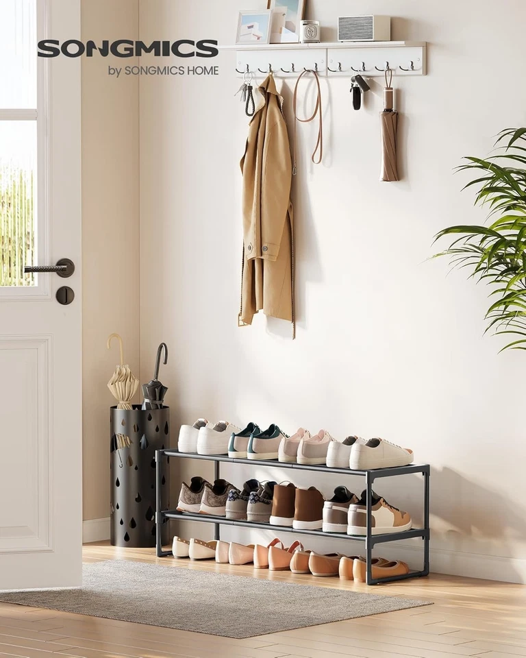 SONGMICS Zapatero, Organizador de Zapatos de 2 Niveles, Estante de Almacenamiento de Metal - NUEVO Foto 2 de 4