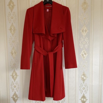 Eleganter Damenmantel Basler Loro Piana 100% Wolle Italien Gr38 Rot Top Zustand 
