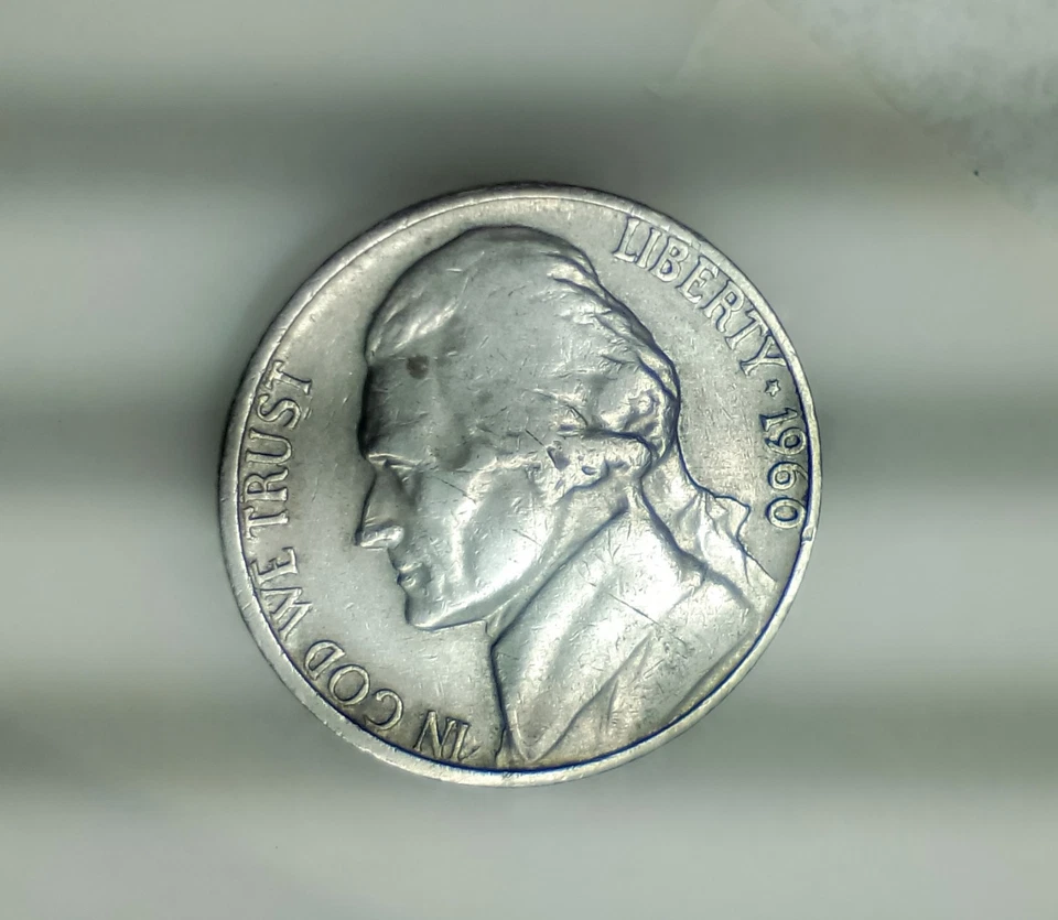 1960 Jefferson Nickel "D" Mint Mark, Letters In Rim and DDO Error - Image 4 of 4