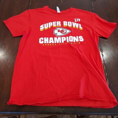 NFL Kansas City Chiefs Football Super Bowl Champs Roster T-shirt Men's Large Red - Picture 1 of 6