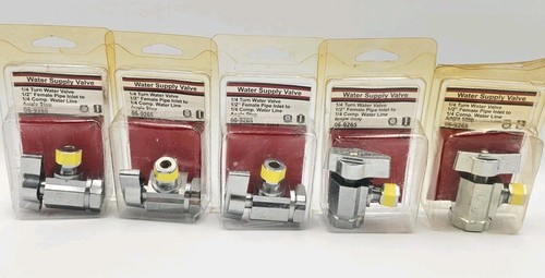Lot Of 5 New Lasco Water Supply Valve 06-9265 ΒΌ" Turn Angle Stop Shut Off Valve