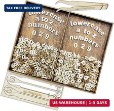 740 Pieces Half Inch Mini Blank Wood Lowercase Letters Unfinished Wooden Numbers