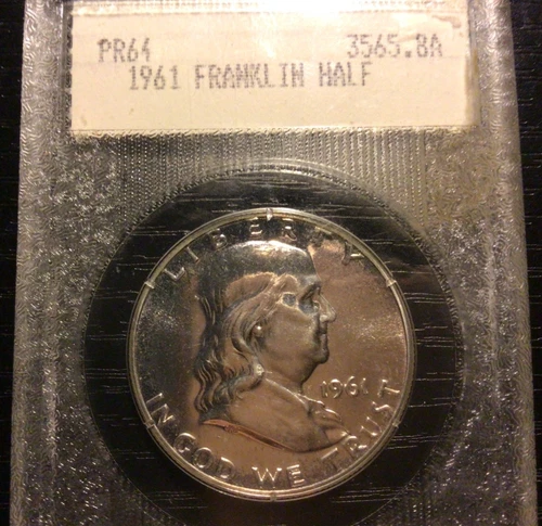 1961 Proof 50c Franklin Silver Half Dollar, Sought After Old Blanchard PR64.