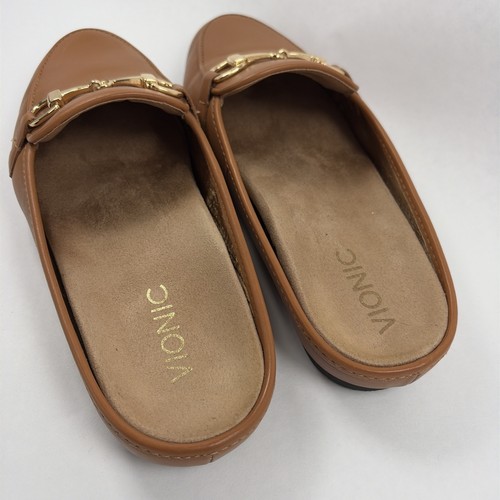 Vionic Adeline Cognac/Karamell Leder Komfort Horsebit Pantoletten Flats Größe 7 M - Bild 7 von 9