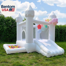 White Bounce House, House with Blower, Inflatable Bouncer, Children'S Toy, Sewn