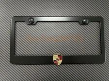 1x BLACK Stainless License Plate Frame 3D Carrera Cayenne 911 Panamera RUST FREE
