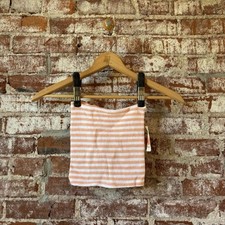 Vintage peach and white Striped Tube Top USA Made Tags On