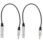 2 Pcs Male to Audio Cable Female Headphone Jack Converter Stereo Adapter