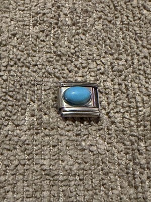 Neu Türkis CZ Opal Silber Charm passt allen 9mm klassisch italienisch Armband