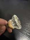 Vintage Door Knob Clear Glass Crystal 12 Point set w/ Brass Spindle — photo 8