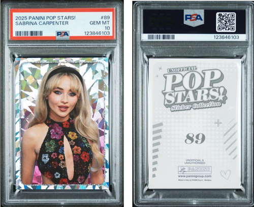 Sabrina Carpenter 2025 Panini Pop Stars! Stickers #89 RC PSA 10 Gem Mint - Picture 3 of 3