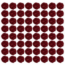 64PCS Burgundy Hydrangea Artificial Flowers, Silk Hydrangea Heads with Stems