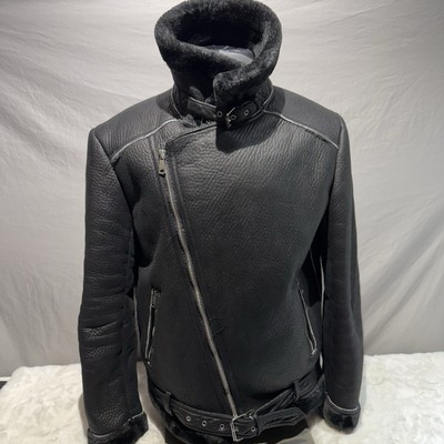 Robert Phillipe B3 Bomber Jacket Sherpa Faux Fur Lined Men s Sz L