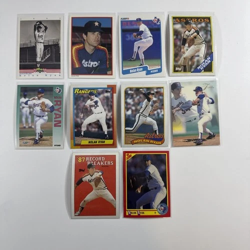 Nolan Ryan Lot (10) Baseball Card Collection Topps Chrome Heritage Bowman