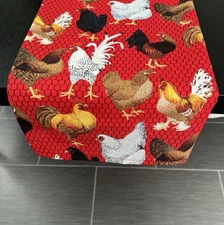 Farm Chickens Table Runner Kitchen or Bedroom Dresser Scarf RV