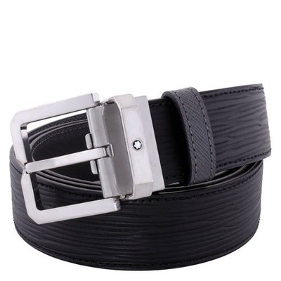 Montblanc Black 35 mm Textured Leather Belt