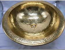 LAVABO VASQUE MAROCAINE ,MARTELÉ, CUIVRE 41 CM SALLE DE BAIN ORIENTALE  NEUF