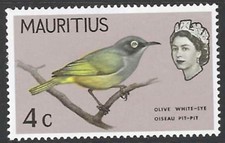 Mauritius 1965 Bird Stamp