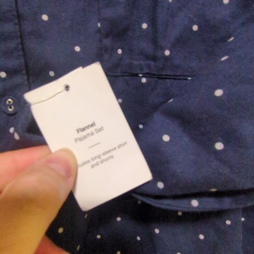 NWT AUDEN Size XL Womens Blue Polka Dot 100% Cotton Long Sleeve Pajama Top - Picture 3 of 5