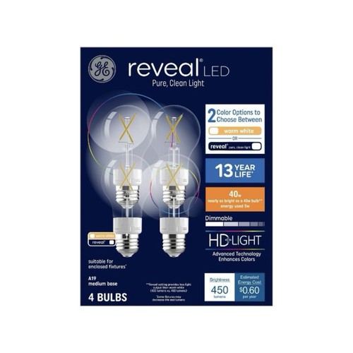GE 4pk 40W Color Select A15 LED Ceiling Fan Light Bulbs (NEW)