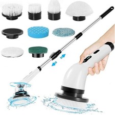 Rechargeable Cordless Spin Scrubber Electric Turbo Scrub Cleaning Brush 9 IN 1