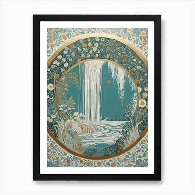 Wasserfall Scheibe Nr1 Kunstdruck gerahmt Wandbild Poster Leinwanddruck Bild
