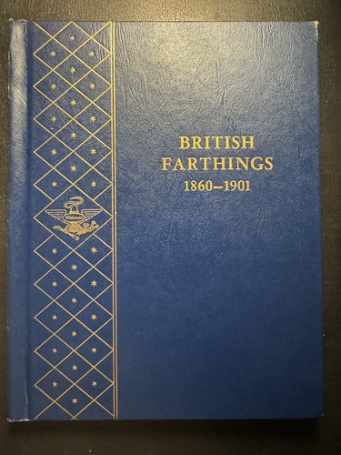 Whitman Window Coin Holder Album 9530 British Farthings 1860-1901