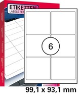 300 St. Universal Etiketten 99,1 X 93,1 Mm Din A4 (50 Blatt) Laser Copy Inkjet