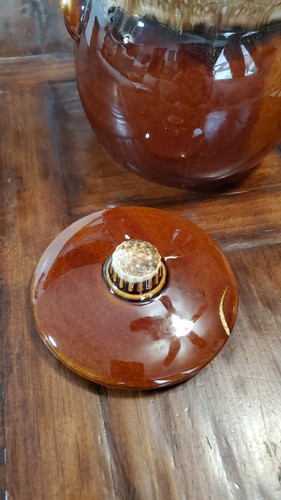 Vintage Hull Brown Drip Bean Pot W/Lid Oven Proof USA *VERY NICE* ❤️ - Picture 11 of 18