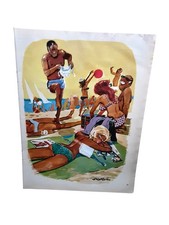 Vintage 1963 Playboy Cartoon by Sokol Funny Beach Scene Print Clipping