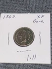 1862 Indian Head Cent Penny- Dark XF RARE NICE