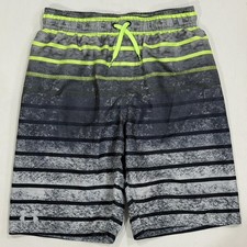 Under Armour UA Boys Striped Swim Trunks Size Large 14-16 in EC